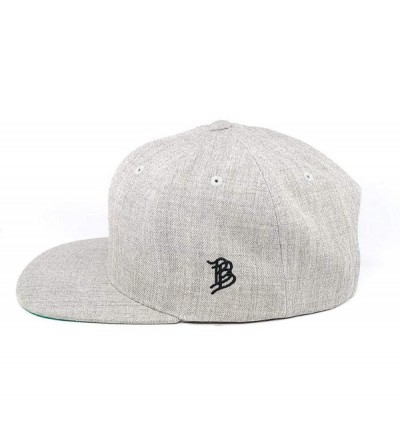 Baseball Caps USA 'Midnight Glory' Dark Leather Patch Classic Snapback Hat - One Size Fits All - Heather Grey - CP18IGQNADN $...
