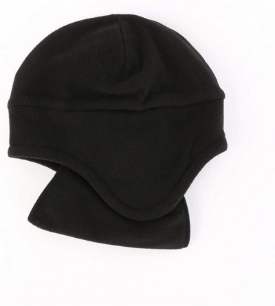 Skullies & Beanies Men's Warm 2 in 1 Hat Winter Fleece Earflap Skull Sports Beanie Ski Mask - Black - CC18IRHT630 $11.45