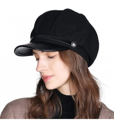 Newsboy Caps Women's Newsboy - 89362black - C018AQ3DHLS $15.61