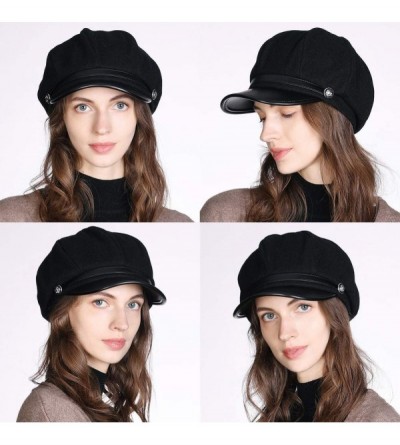 Newsboy Caps Women's Newsboy - 89362black - C018AQ3DHLS $15.61