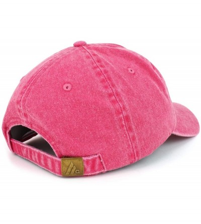 Baseball Caps Bee Embroidered Washed Cotton Adjustable Cap - Fuchsia - CZ18SW6ATUO $20.62