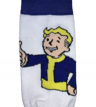 Skullies & Beanies Fallout 76 Vault Boy Knit Beanie and Crew Sock Gift Bundle Blue - CD18YXTU79S $8.27