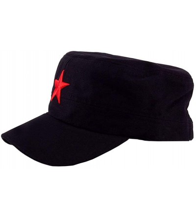 Skullies & Beanies Vintage Fatigue Red Star Army Hat Military Cap - Black - C418I6R2I9C $8.98
