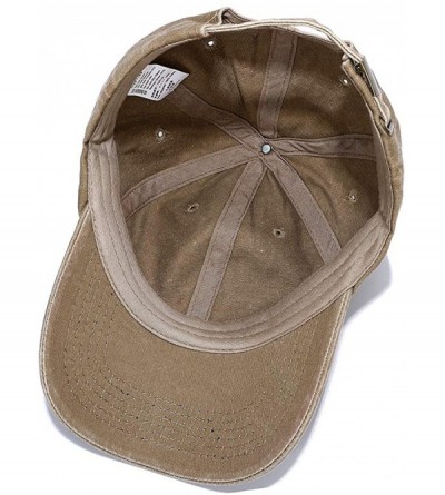 Baseball Caps Unisex Washed Dyed Cotton Adjustable Solid Baseball Cap - Dfh068-kakhi - CH1992H245M $10.91