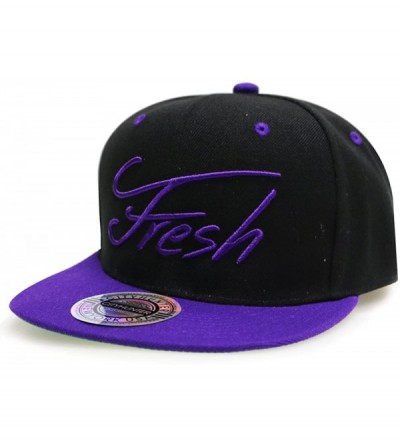 Baseball Caps Fresh Summer Snapback Hats - Black/Purple - CU11YREVWHR $11.38