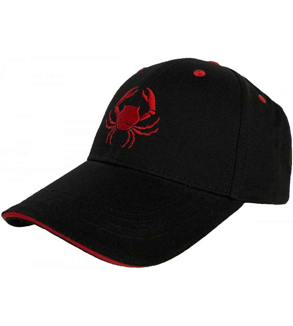 Baseball Caps 100% Cotton Baseball Cap Zodiac Embroidery One Size Fits All for Men and Women - Cancer/Red - C818RRNE7SH $18.93