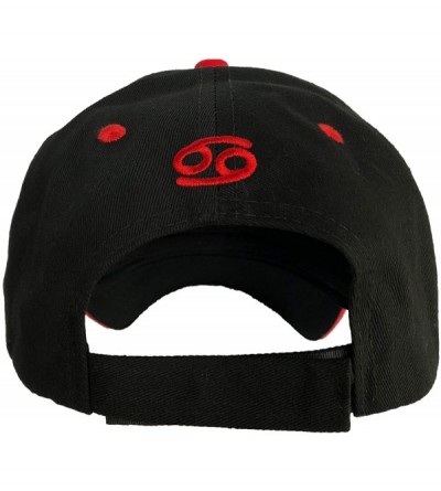 Baseball Caps 100% Cotton Baseball Cap Zodiac Embroidery One Size Fits All for Men and Women - Cancer/Red - C818RRNE7SH $18.93