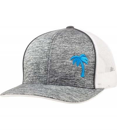 Baseball Caps Trucker Hat - Palm Tree Series - Static Gray/Aqua - C118590DWWY $54.16