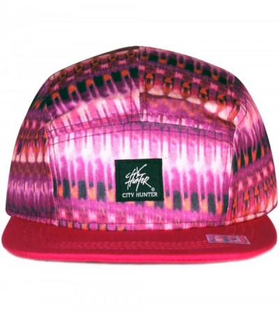 Sun Hats Neon Gradation 5 Panel Biker Hat - Fushia - CE11JAGSJ81 $14.86