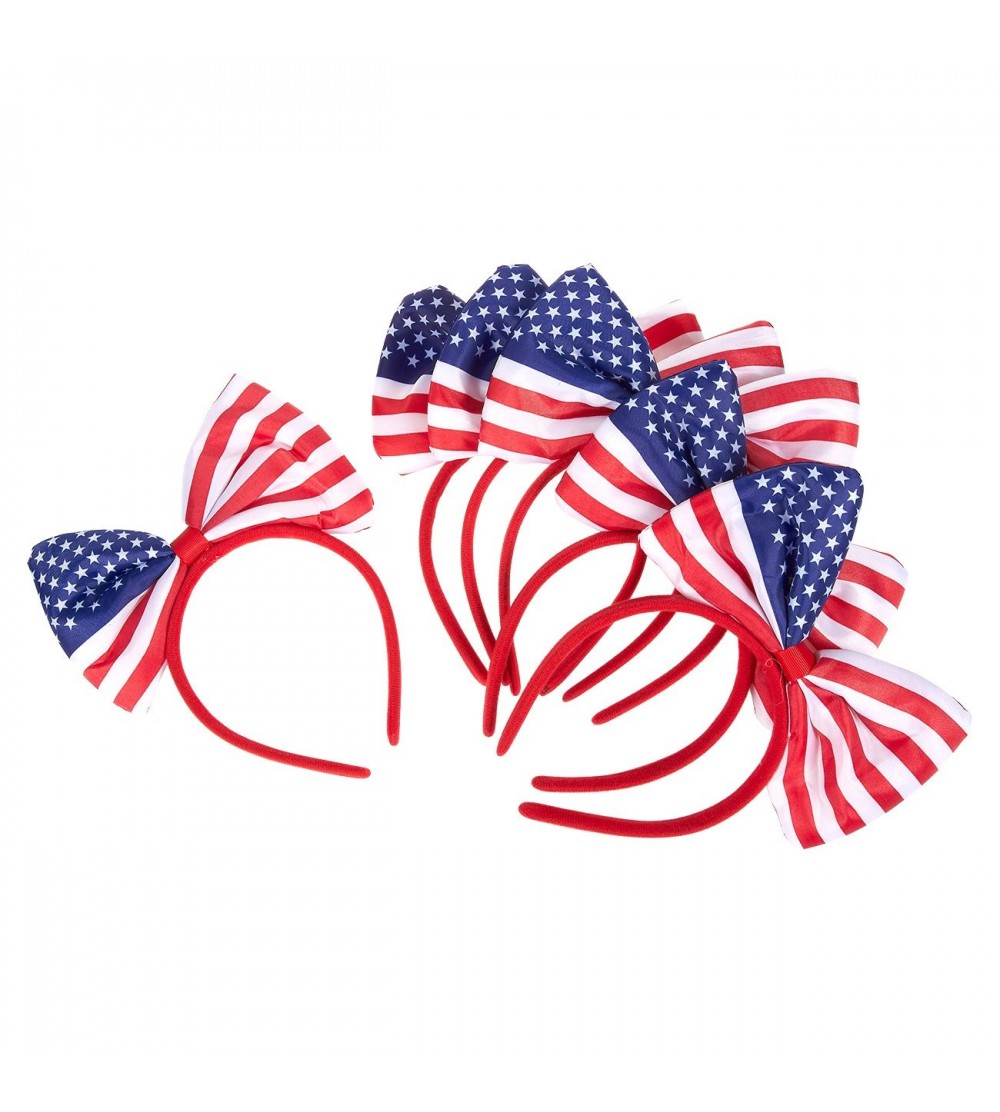 Headbands American Flag Bow Headband- Head Bands with Bows (6-Pack) - C417AAQ7OZA $7.74