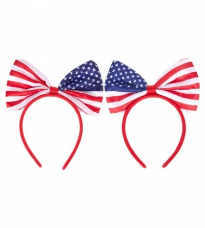 Headbands American Flag Bow Headband- Head Bands with Bows (6-Pack) - C417AAQ7OZA $7.74