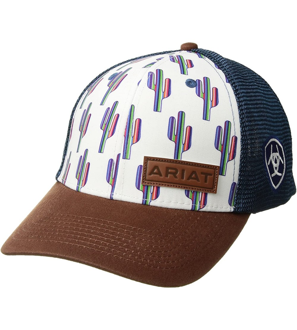 Baseball Caps Womens Multi Cactus Snapback Cap - White/Blue - CT187I6X9WZ $28.60