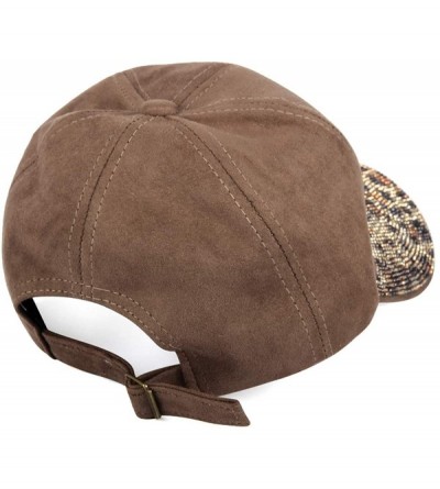 Baseball Caps Casual Baseball Hat Embellished Rhinestone - Rhinestone Cap - Leopard/Faux Suede Mocha - CE195LTHC3H $15.87