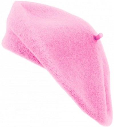 Berets 3 Pieces Pack Ladies Solid Colored French Wool Beret - Pink-3 Pieces - CR12O0Y79WT $28.00
