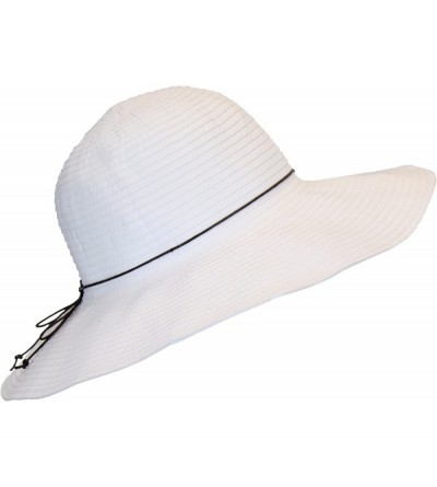 Sun Hats Packable Ribbon Crusher Sun Hat- 4 in. Shapeable Brim- SPF UPF 50 UV Protection - White - C012E9ZNMAH $19.68