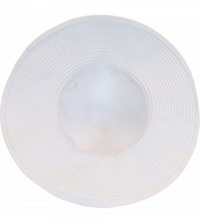 Sun Hats Packable Ribbon Crusher Sun Hat- 4 in. Shapeable Brim- SPF UPF 50 UV Protection - White - C012E9ZNMAH $19.68