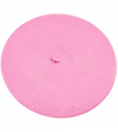 Berets 3 Pieces Pack Ladies Solid Colored French Wool Beret - Pink-3 Pieces - CR12O0Y79WT $13.46