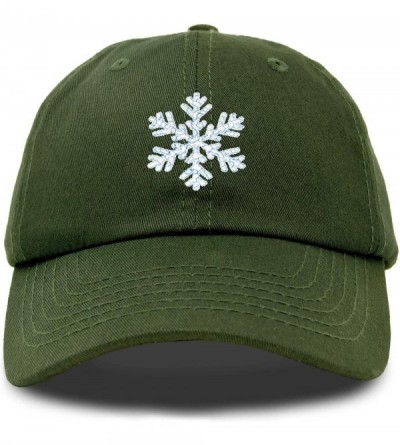 Baseball Caps ICY Snowflake Hat Womens Baseball Cap - Olive - CN18ZQ46R23 $12.98