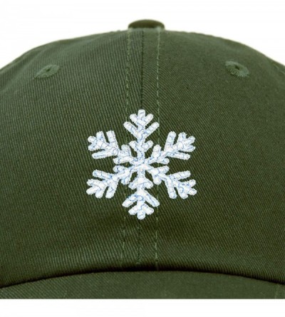 Baseball Caps ICY Snowflake Hat Womens Baseball Cap - Olive - CN18ZQ46R23 $12.98