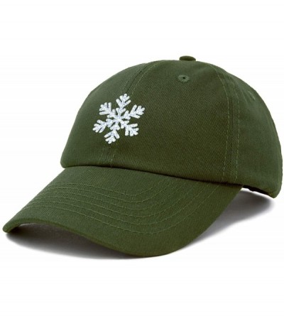 Baseball Caps ICY Snowflake Hat Womens Baseball Cap - Olive - CN18ZQ46R23 $12.98