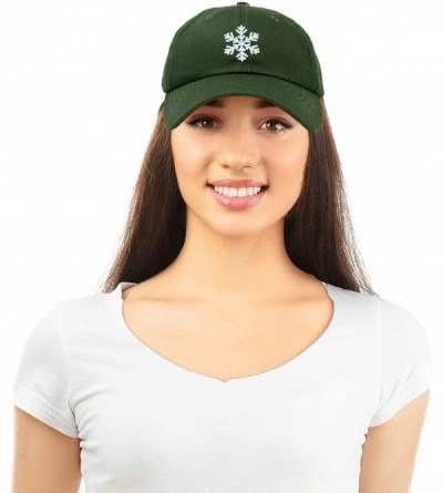Baseball Caps ICY Snowflake Hat Womens Baseball Cap - Olive - CN18ZQ46R23 $12.98