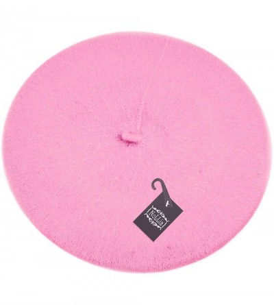 Berets 3 Pieces Pack Ladies Solid Colored French Wool Beret - Pink-3 Pieces - CR12O0Y79WT $13.46