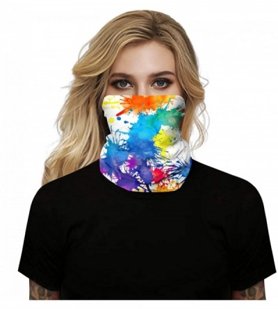 Balaclavas Men Women Face Bandana Dust Mask Balaclava Neck Gaiter Wrap Cool Printed (Multi-Function) - White Painting - C1197...