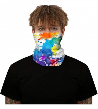 Balaclavas Men Women Face Bandana Dust Mask Balaclava Neck Gaiter Wrap Cool Printed (Multi-Function) - White Painting - C1197...