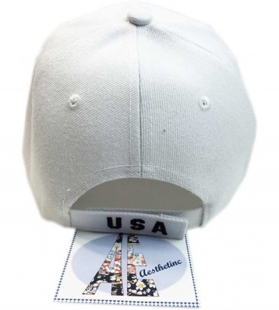 Baseball Caps Patriotic American Flag Design Baseball Cap USA 3D Embroidery - White - CB12BF1E6N1 $26.46