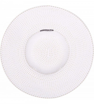 Sun Hats Women's Ribbon Crusher Medium Brim - One Size - White - CA118HQK92F $23.13