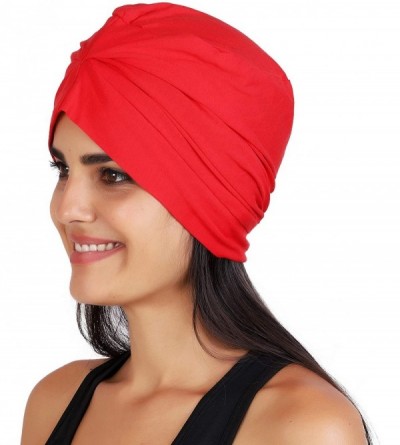 Skullies & Beanies Women's Cotton Stylish Beanies (Multicolours- Free Size) - Red - CM18DOL372X $10.77