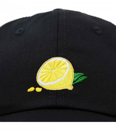 Baseball Caps Lemon Hat Baseball Cap - Black - CP18M7UIX3K $14.90
