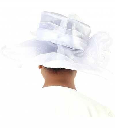 Sun Hats Women Hats Summer Big Hat Wide Brim Top Flower White Black - Gold Silver - CT18CNTTGNX $25.29