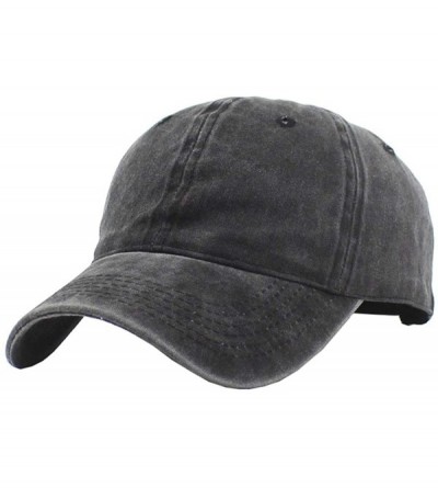 Baseball Caps Unstructured-Black Baseaball-Cap Plain-Solid Cotton Baseball Hats for Men - Black - C818UN9HAW8 $19.02