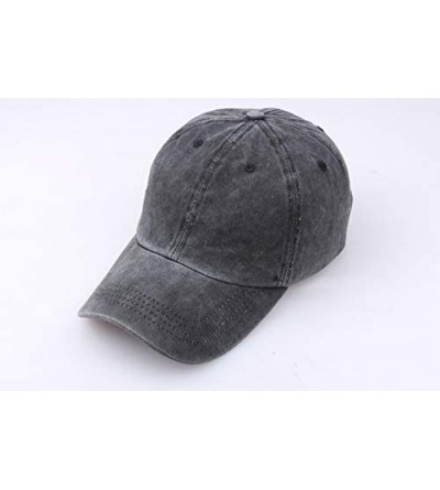 Baseball Caps Unstructured-Black Baseaball-Cap Plain-Solid Cotton Baseball Hats for Men - Black - C818UN9HAW8 $11.86