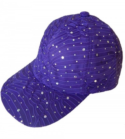 Baseball Caps Sparkle Baseball Cap [Style 630] - Purple - C711CYPYLZB $27.08