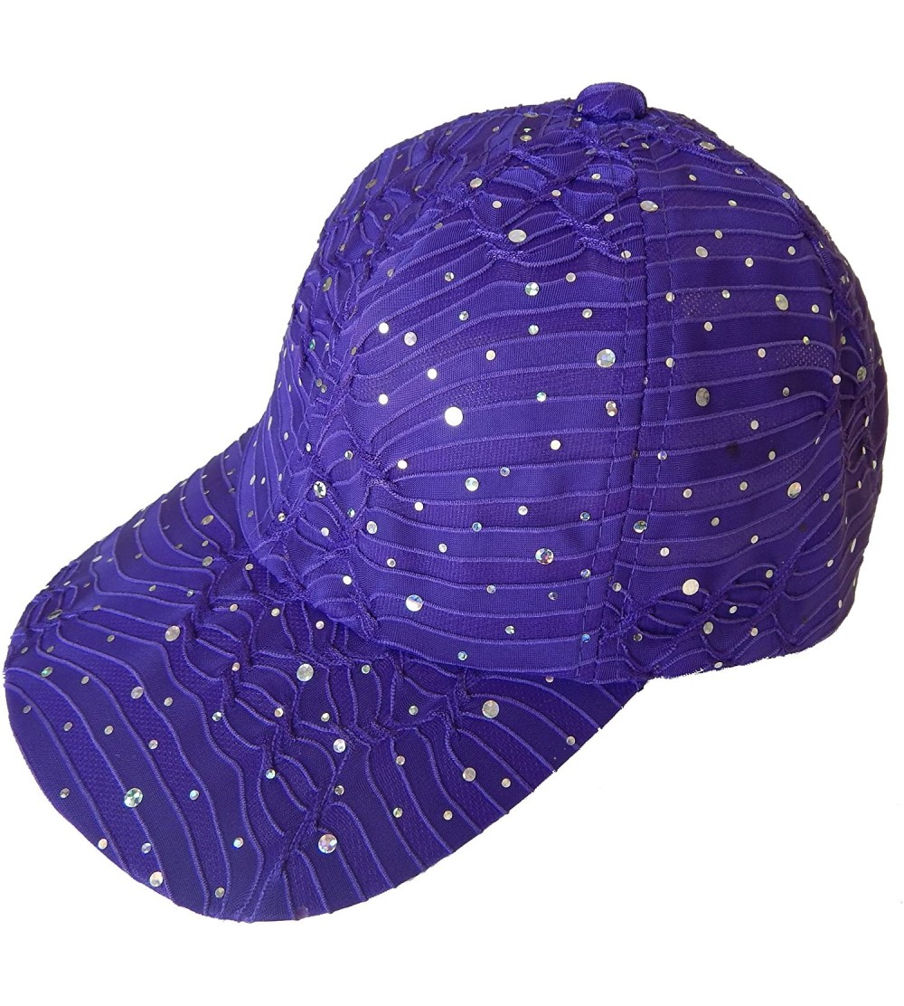 Baseball Caps Sparkle Baseball Cap [Style 630] - Purple - C711CYPYLZB $11.79