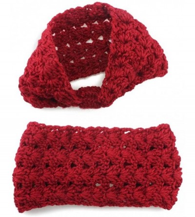 Headbands Retro Bohemian Beads Cable Knitted Winter Turban Ear Warmer Headband - Red Hollow - CK189T3RT5M $8.12