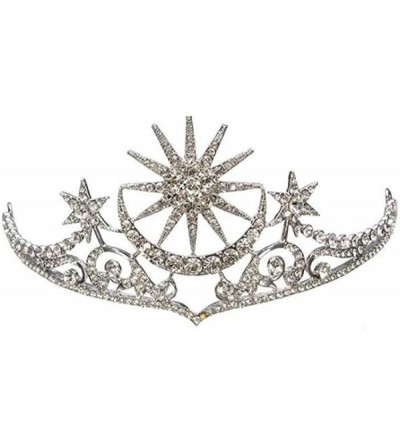 Headbands Queen Princess Leaves Rhinestone Crystal Adult Tiara Crown(A1337) - silver - CJ18649GGTG $29.18