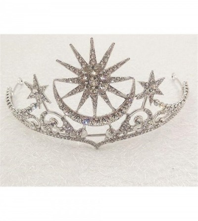 Headbands Queen Princess Leaves Rhinestone Crystal Adult Tiara Crown(A1337) - silver - CJ18649GGTG $12.51
