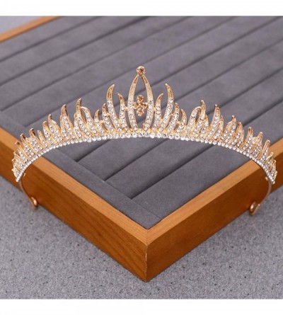 Headbands Luxurious Bridal Crowns And Tiaras Gold Tiara Crystal Rhinestone Wedding Crown-Light Gold5 - Light Gold5 - CI1920N9...
