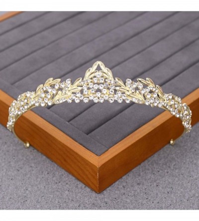 Headbands Luxurious Bridal Crowns And Tiaras Gold Tiara Crystal Rhinestone Wedding Crown-Light Gold5 - Light Gold5 - CI1920N9...