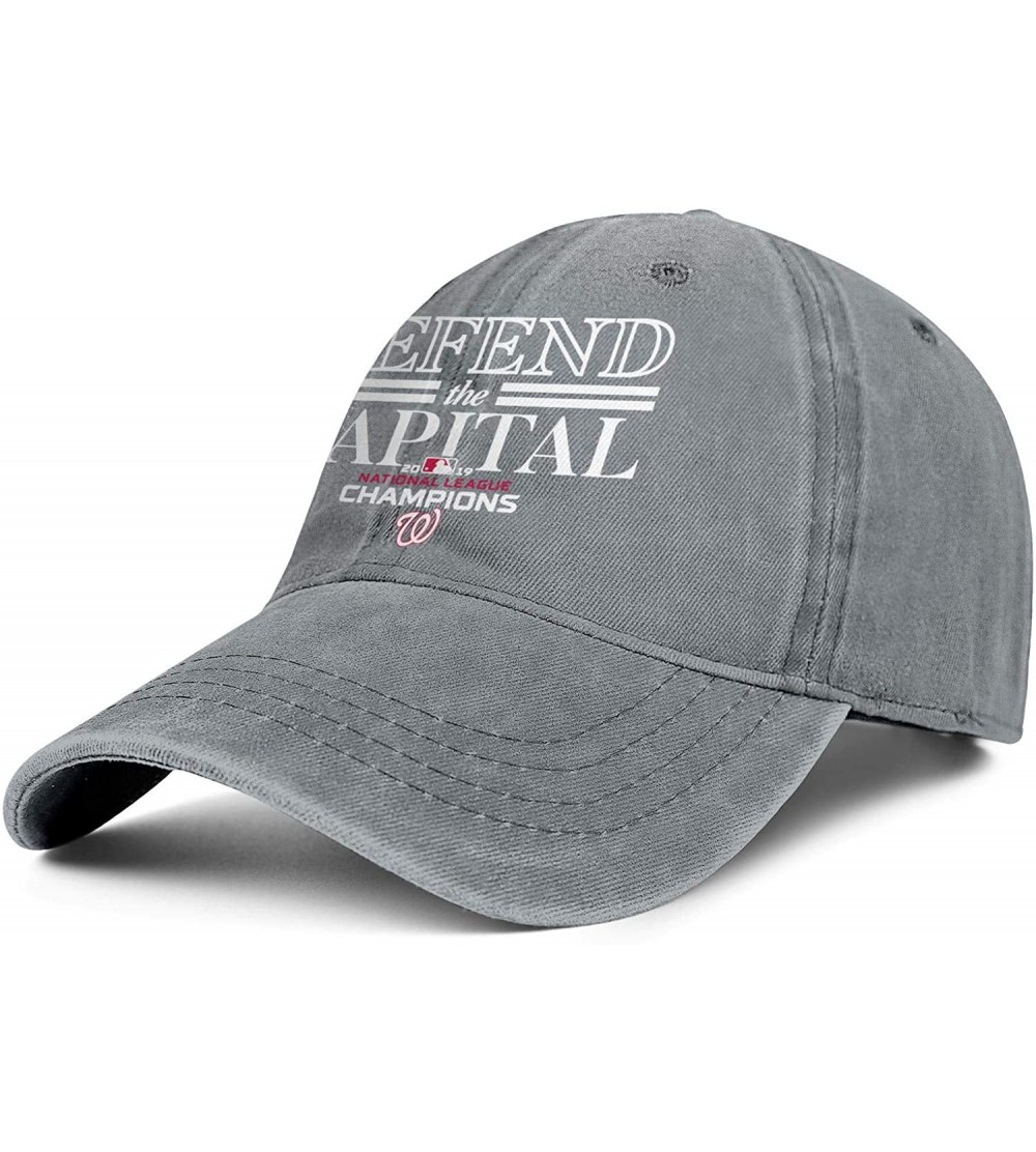 Baseball Caps Unisex Men's Women Denim 2019-National-League-Champion- Cap Stylish Cowboy Hats Athletic Caps - Grey-6 - CE18A8...