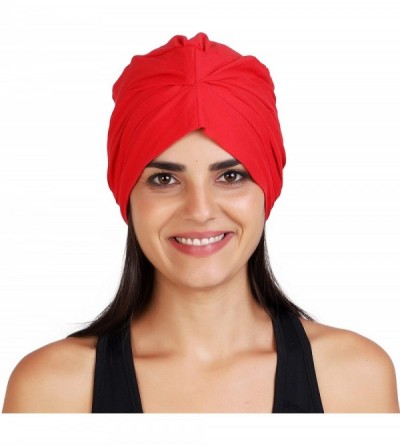 Skullies & Beanies Women's Cotton Stylish Beanies (Multicolours- Free Size) - Red - CM18DOL372X $10.77