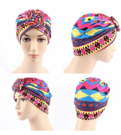 Skullies & Beanies 1Pack/2Packs/4Packs Women Turban African Pattern Knot Headwrap Beanie Pre-Tied Bonnet Chemo Cap Hair Loss ...