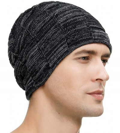 Skullies & Beanies Slouchy Beanie for Men Winter Hats for Guys Cool Beanies Mens Lined Knit Warm Thick Skully Stocking Binie ...