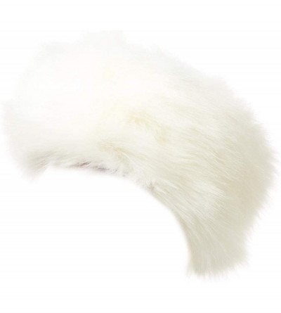 Cold Weather Headbands Cozy Warm Hair Band Earmuff Cap Faux Fox Fur Headband with Stretch for Women - B1-pure White - CS18HX4...