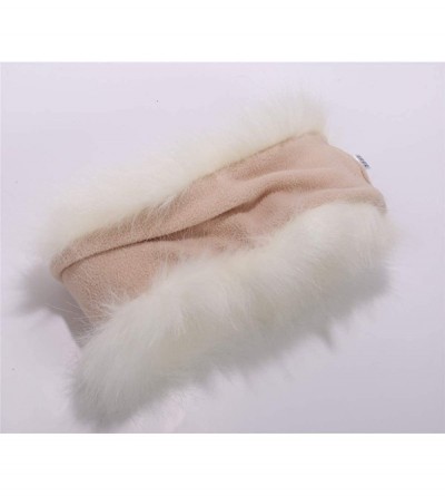 Cold Weather Headbands Cozy Warm Hair Band Earmuff Cap Faux Fox Fur Headband with Stretch for Women - B1-pure White - CS18HX4...