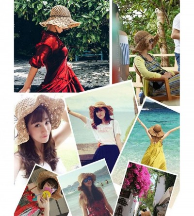 Sun Hats Women's Wide Brim Floppy Summer Sun Hat UPF 50+ Beach Staw Hat - 2 Coffee - C3199ZWIEZ5 $19.65