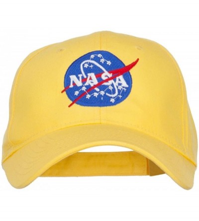 Baseball Caps NASA Insignia Embroidered Cotton Twill Cap - Yellow - CD12JGA6BWB $22.12